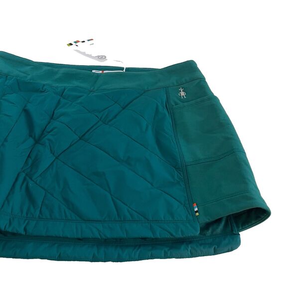 Smartwool Smartloft Merino Wool Pull On Quilted Skirt Emerald Green Women L NWT - Picture 12 of 12